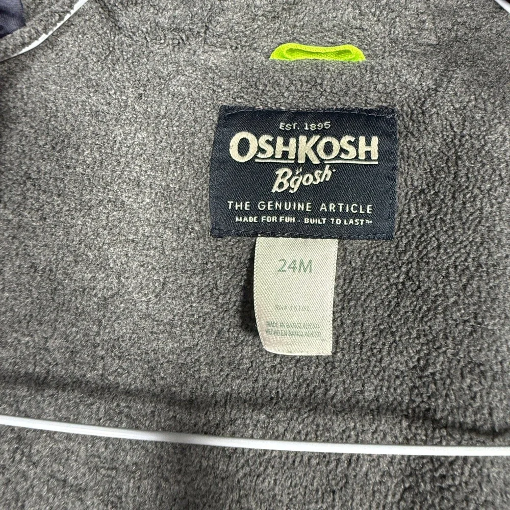 OshKosh Bgosh Toddler Boys Colorblock Puffer Jacket Grey Navy Blue 24M S/B217604